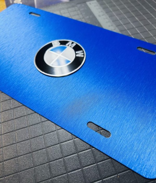Custom 3D BMW License Plate New Brushed Blue Fits All Models 7 Series 6 Series 5 Series