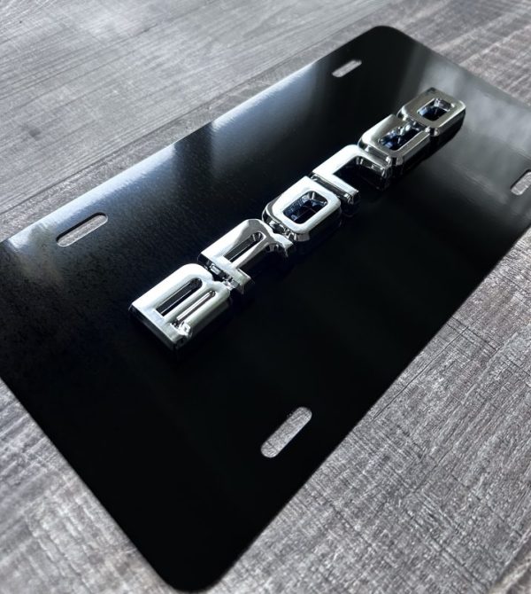 OEM 3D Ford Bronco Chrome On Black License Plate New Aluminum Universal Fits All Models