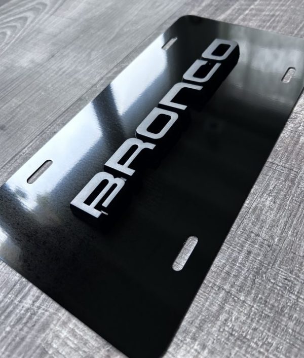 OEM 3D Ford Bronco Matte Black On Black License Plate New Aluminum Universal All Models