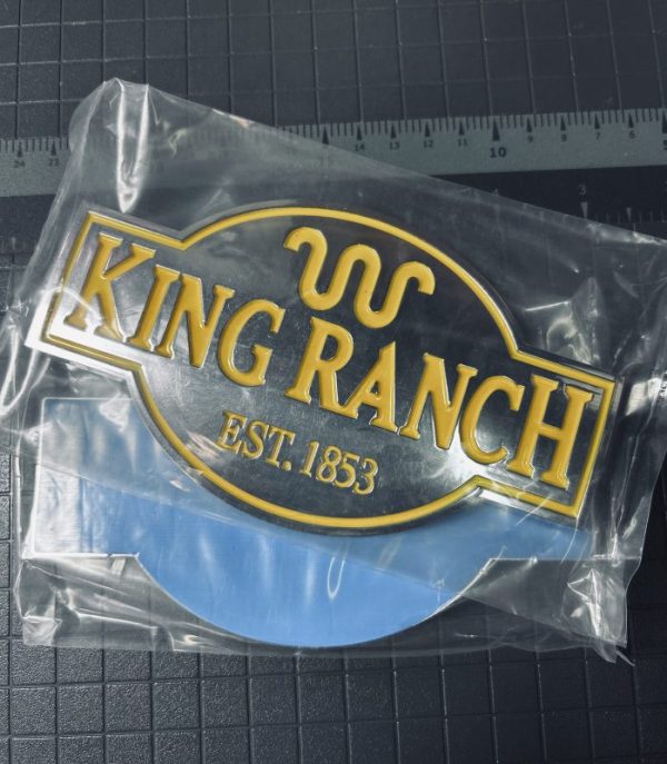 Genuine OEM Ford King Ranch Emblem Badge EST 1853 Chrome/Yellow New 1PC FL3Z-9942528-G USA F150 F250 F350
