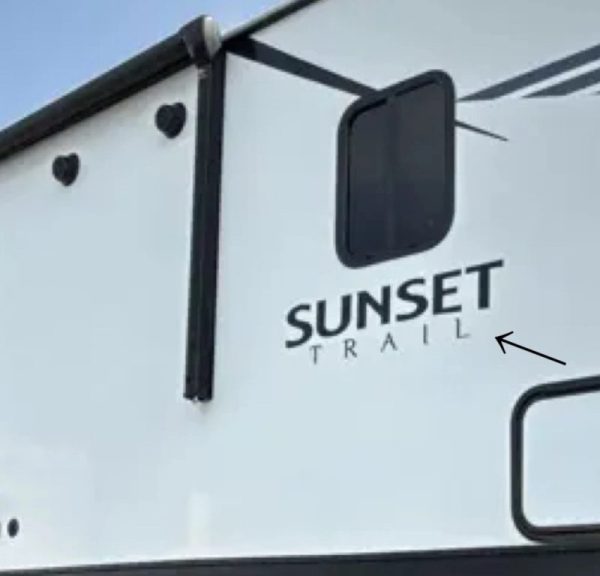 2020 CROSSROADS SUNSET TRAIL 331BH RV Camper Side Decals (Set Of 2) OEM New 40”