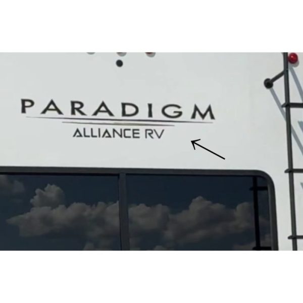 OEM 2022 ALLIANCE PARADIGM 295MK RV Camper Trailer Rear Decals Flat Vinyl New 1PC Oracle 40”