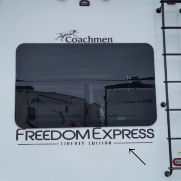OEM 2024 COACHMEN RV FREEDOM EXPRESS LIBERTY EDITION 324RLDSLE RV CAMPER TRAILER DECAL 1PC NEW ORACLE VINYL REAR DECAL