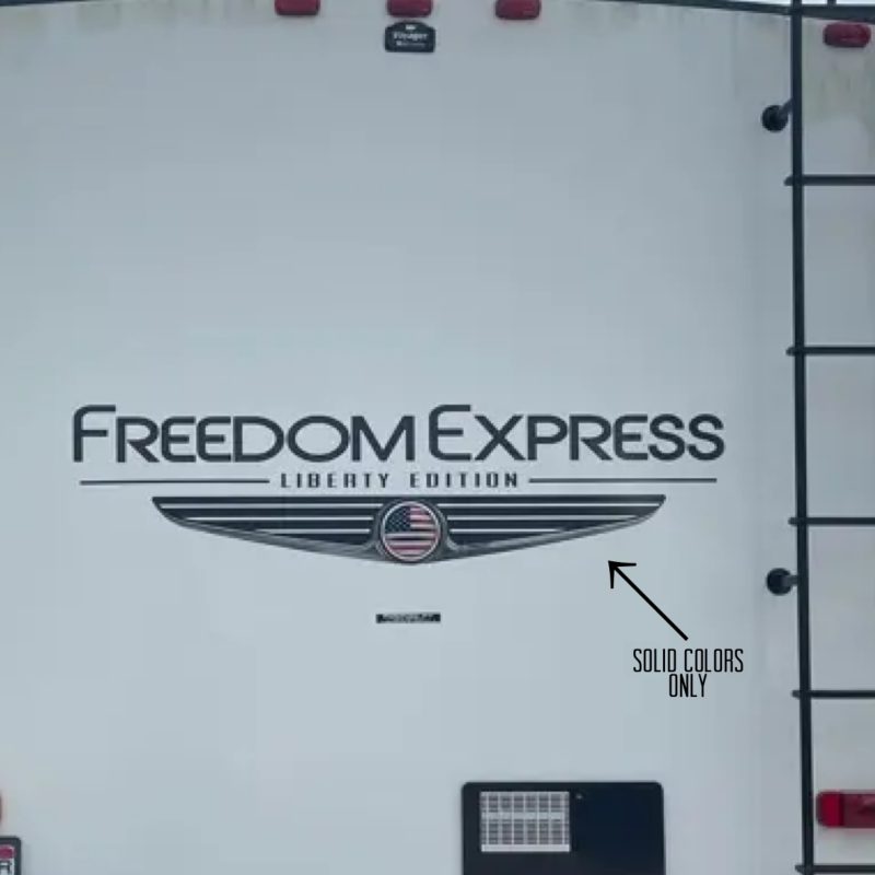 OEM 2024-25 COACHMEN RV FREEDOM EXPRESS LIBERTY EDITION 324RLDSLE RV CAMPER TRAILER DECAL 1PC NEW ORACLE VINYL REAR DECAL WITH/WING