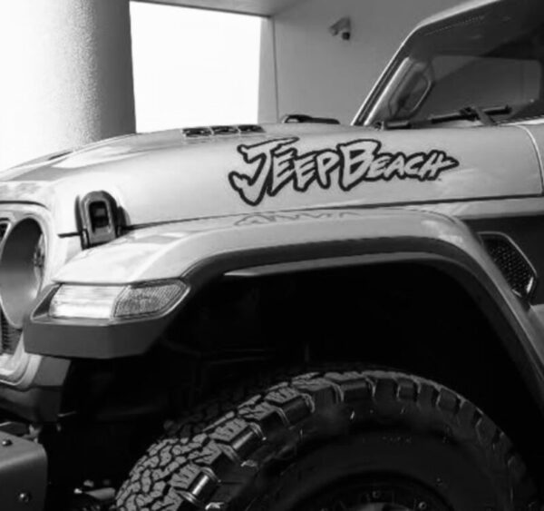 OEM Mopar Jeep Beach Outline Fender Decals 2PC Set New Universal Fits Wrangler Rubicon Safari Black Widow