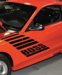 OEM 1994 FORD MUSTANG GT BOSS FENDER HOOD SIDE GRAPHIC DECALS NEW 2PC SET UNIVERSAL