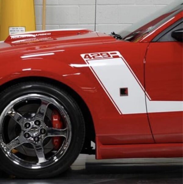 OEM ROUSH 429R  SIDE DOOR GRAPHIC DECALS NEW 2PC SET FITS FORD MUSTANG ORACLE