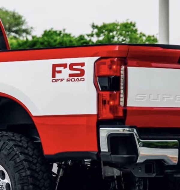 OEM FORD SUPER DUTY “FS OFF-ROAD” BEDSIDE DECALS NEW 2PC SET UNIVERSAL ORACLE VINYL