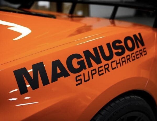 OEM Magnuson Super Chargers Vinyl Decal Set 2PC New For Quarter Panel Fits Mustang Charger Challenger Ram Bedside