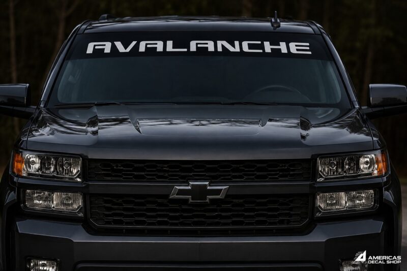OEM Chevy Avalanche Bold Style Windshield Banner Decal New 1PC Fits All models 54” (Letters Only)