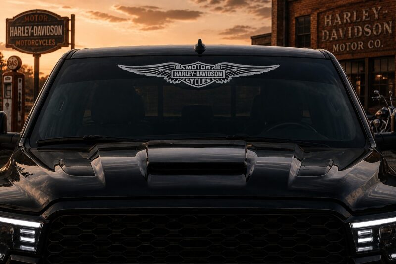 OEM Ford Harley Davidson Shield Wings Truck Windshield Banner Decal New 1PC Fits SUV & Pickup Trucks USA - Image 2