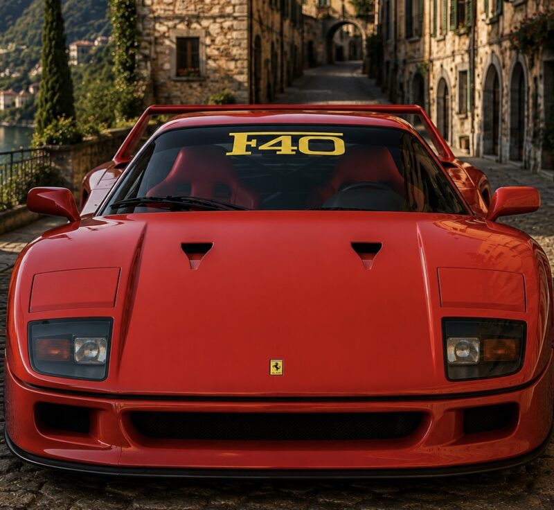 OEM Ferrari F40 Center Windshield Decal New 1PC Universal (No Background) Oracle
