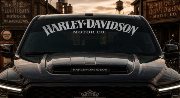 OEM Ford Harley Davidson Graphic Motor Co. Truck Windshield Banner Decal New 1PC Fits SUV & Pickup Trucks USA