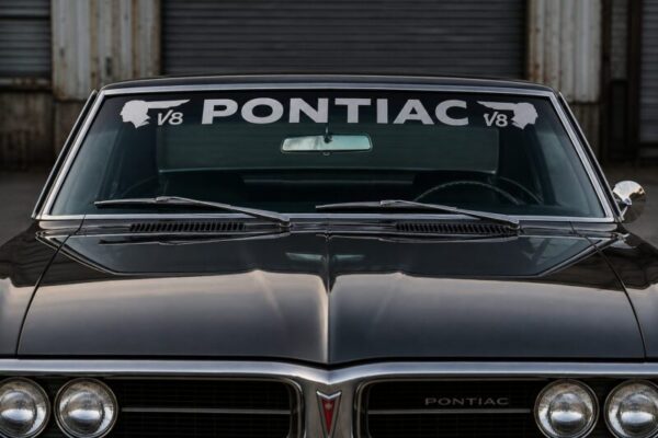 OEM Pontiac V8 Vintage Logo Windshield Banner Decal New 1PC Fits Most models