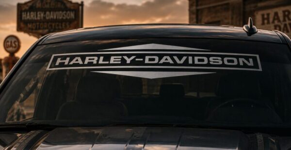 OEM Ford Harley Davidson Graphic Truck Windshield Banner Decal New 1PC Fits SUV & Pickup Trucks USA