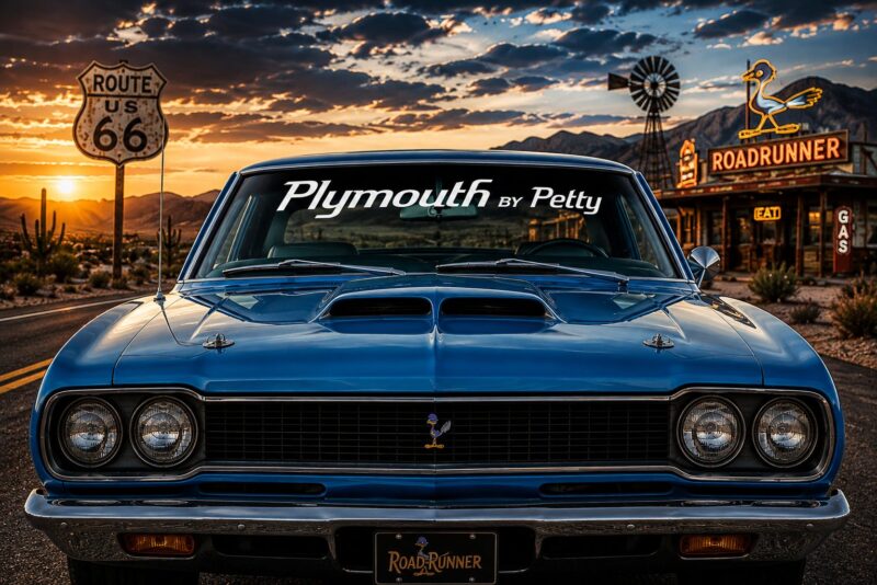 OEM Plymouth By Petty Center Windshield Banner Decal New 1PC Fits All models (Letters Only) - Image 2