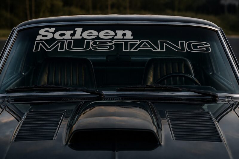 OEM Ford “Saleen Mustang” Vinyl Windshield Decal New 1PC Oracle Fits All Models Saleen Cobra Coyote Dark Horse 5.0