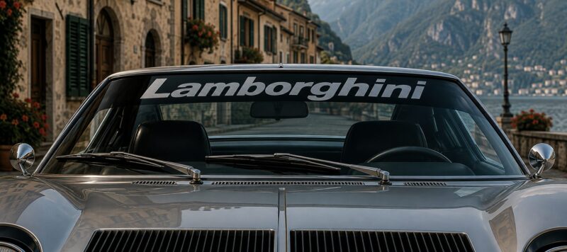 OEM Lamborghini Bold Vintage Classic Script Style Windshield Banner Decal New 1PC Fits All models (Letters Only) Universal - Image 2