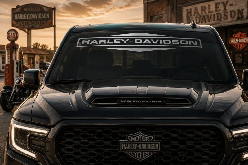 OEM Ford Harley Davidson Graphic Truck Windshield Banner Decal New 1PC Fits SUV & Pickup Trucks USA - Image 2