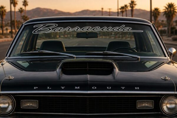 OEM Plymouth Barracuda Outline Center Windshield Banner Decal New 1PC Fits All models (Letters Only)