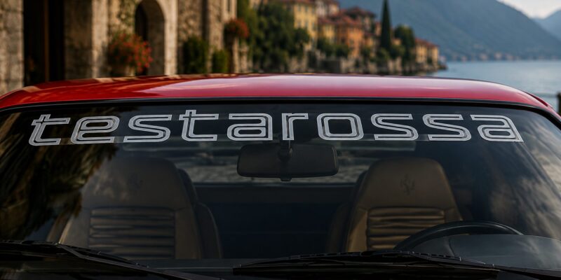 OEM Ferrari Testarossa Center Windshield Decal New 1PC Universal (No Background) Oracle
