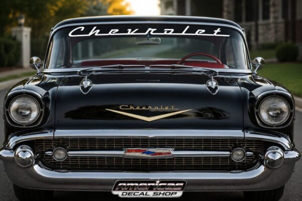OEM 1957 Chevrolet Bel Air Windshield Decal Banner Fits All Models NEW 1PC USA 52”