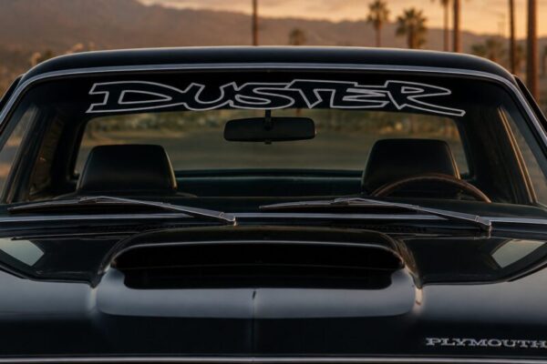 OEM Plymouth Duster Center Outline Windshield Banner Decal New 1PC Fits All models (Letters Only)