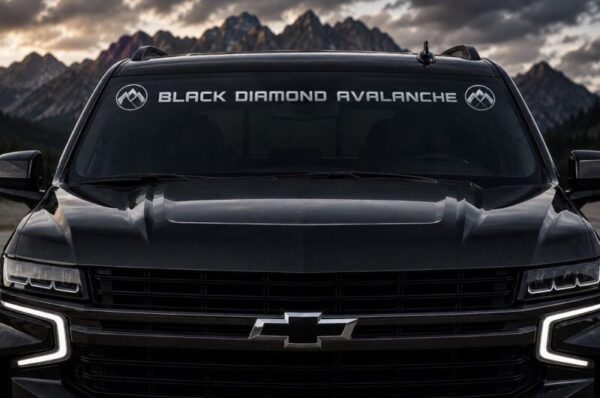 OEM Black Diamond Avalanche Windshield Banner Decal New 1PC Fits All models 54”