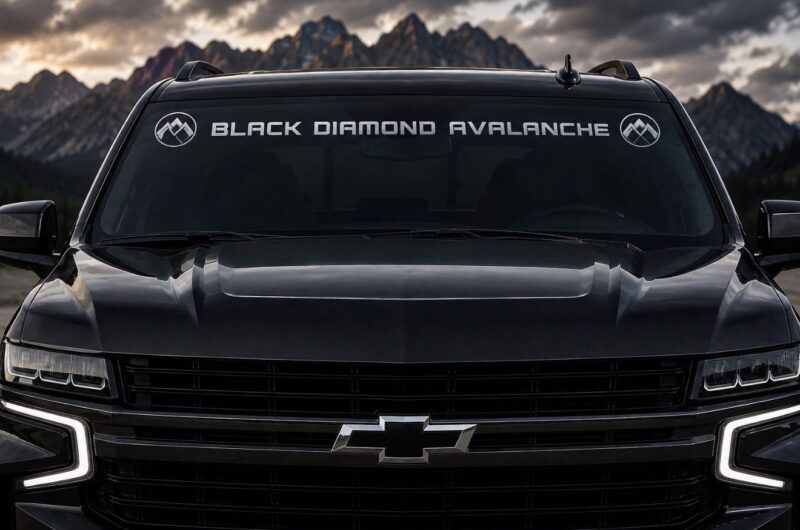 OEM Black Diamond Avalanche Windshield Banner Decal New 1PC Fits All models 54”