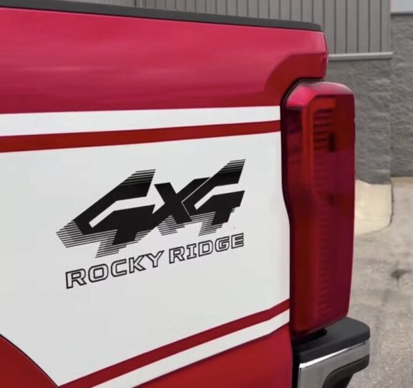 2019-2027 OEM Custom Rocky Ridge 4X4 Outline Bedside Decal Fits Trucks 2PC Set NEW Limited Stock!