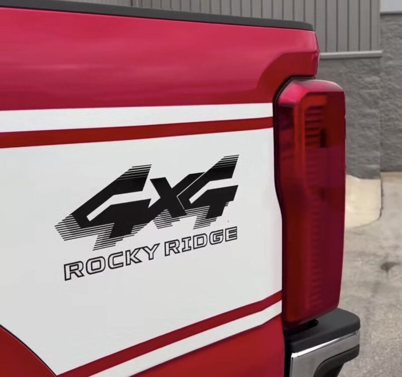 2019-2027 OEM Custom Rocky Ridge 4X4 Outline Bedside Decal Fits Trucks 2PC Set NEW Limited Stock!